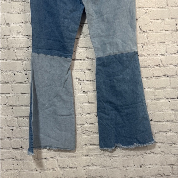 Altar'd State Patchwork Blue Denim Flare Jeans Size 29 - Picture 7 of 10